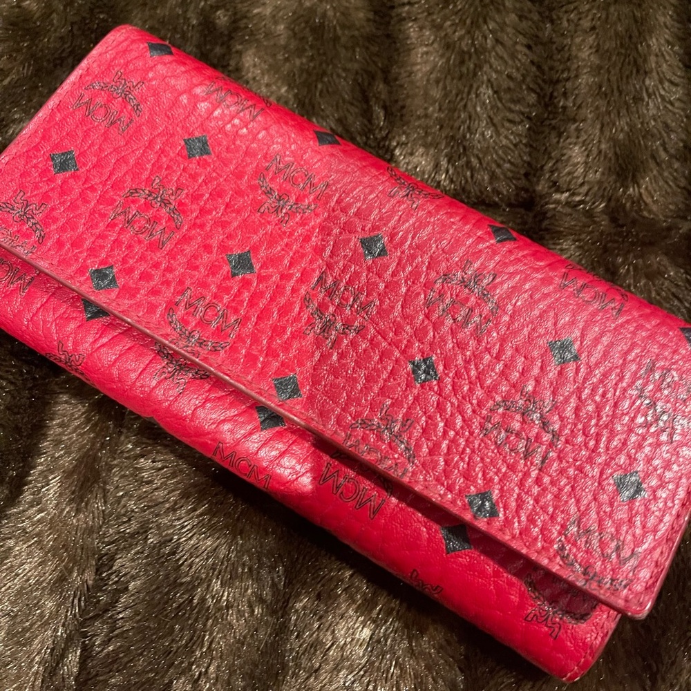 MCM red Leather wallet